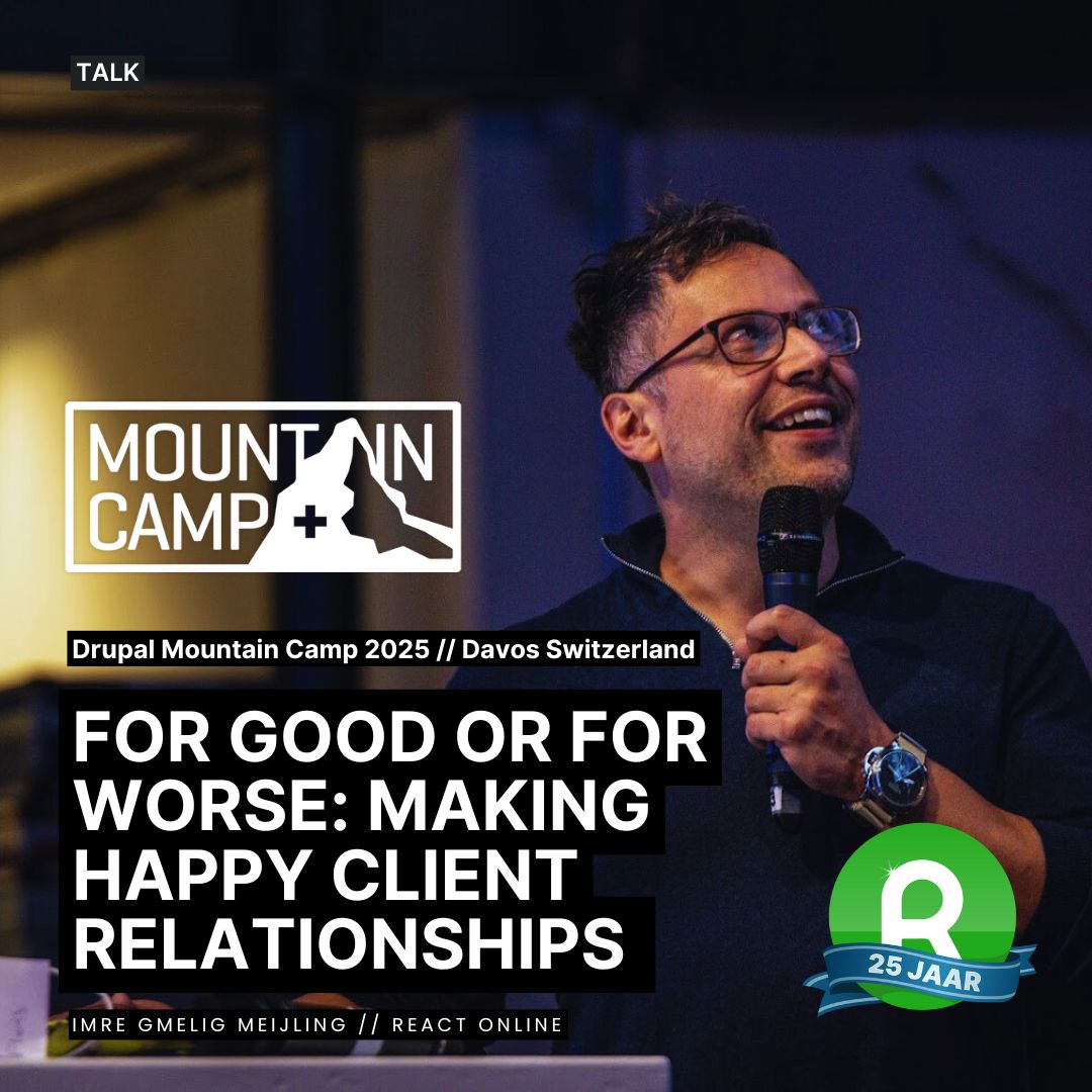 React Online (@react_online) on Twitter photo Our CEO <a href="/imregmelig/">Imre Gmelig Meijling</a> is traveling to <a href="/mountaincampch/">Drupal Mountain Camp</a> to share his 25 years of experience in digital projects, mostly #Drupal. ποΈ
It's all about trust, collaboration and time travel π
#DrupalMountainCamp #Digital #WorkLife #OpenSource #OpenWeb
reactonline.nl/blog/react-onlβ¦ Our CEO <a href="/imregmelig/">Imre Gmelig Meijling</a> is traveling to <a href="/mountaincampch/">Drupal Mountain Camp</a> to share his 25 years of experience in digital projects, mostly #Drupal. ποΈ
It's all about trust, collaboration and time travel π
#DrupalMountainCamp #Digital #WorkLife #OpenSource #OpenWeb
reactonline.nl/blog/react-onlβ¦