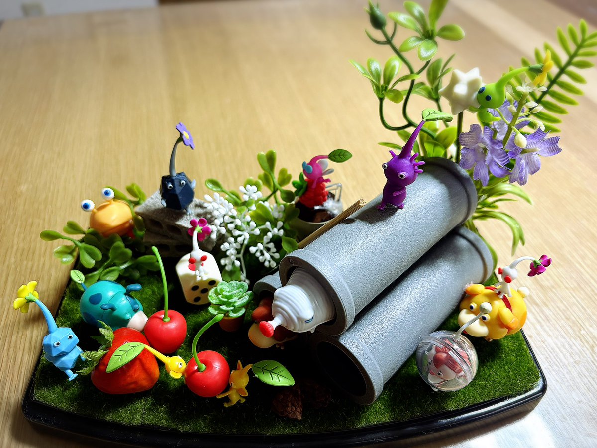 チョコエッグのピクミン ジオラマ やっと 完成👏✨大小で作成🔨!! 買え