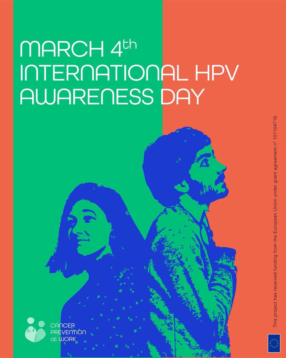 Cancer Prevention at Work Project (@cpw_project) on Twitter photo On this International #HPVAwarenessDay at the <a href="/CPW_Project/">Cancer Prevention at Work Project</a>, we call for greater awareness and action to prevent and detect #HPV.
We're committed to developing and implementing innovative surveillance protocols to address infection-related cancers.
More at: cancerpreventionatwork.eu/hpv/ On this International #HPVAwarenessDay at the <a href="/CPW_Project/">Cancer Prevention at Work Project</a>, we call for greater awareness and action to prevent and detect #HPV.
We're committed to developing and implementing innovative surveillance protocols to address infection-related cancers.
More at: cancerpreventionatwork.eu/hpv/