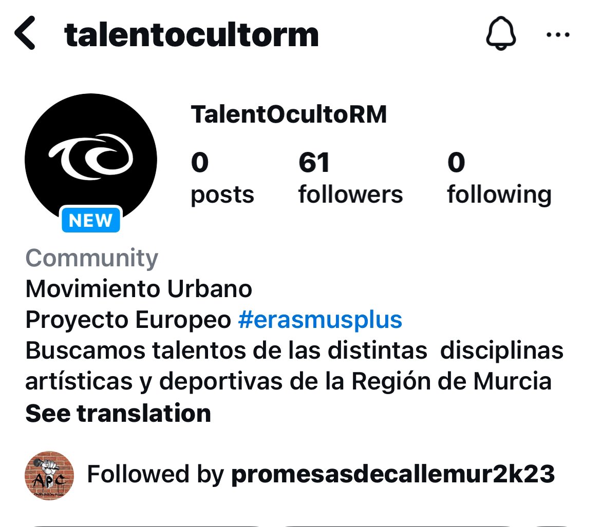 Da comienzo el proyecto #Erasmus+ #TalentOcultoRM ➡️ Una oportunidad para visibilizar distintas disciplinas artísticas y deportivas de jóvenes de toda la R. de #Murcia que lidera la asociación juvenil #PromesasDeCalle 🫶🏾 

Sigue toda la info en sus redes instagram.com/talentocultorm…