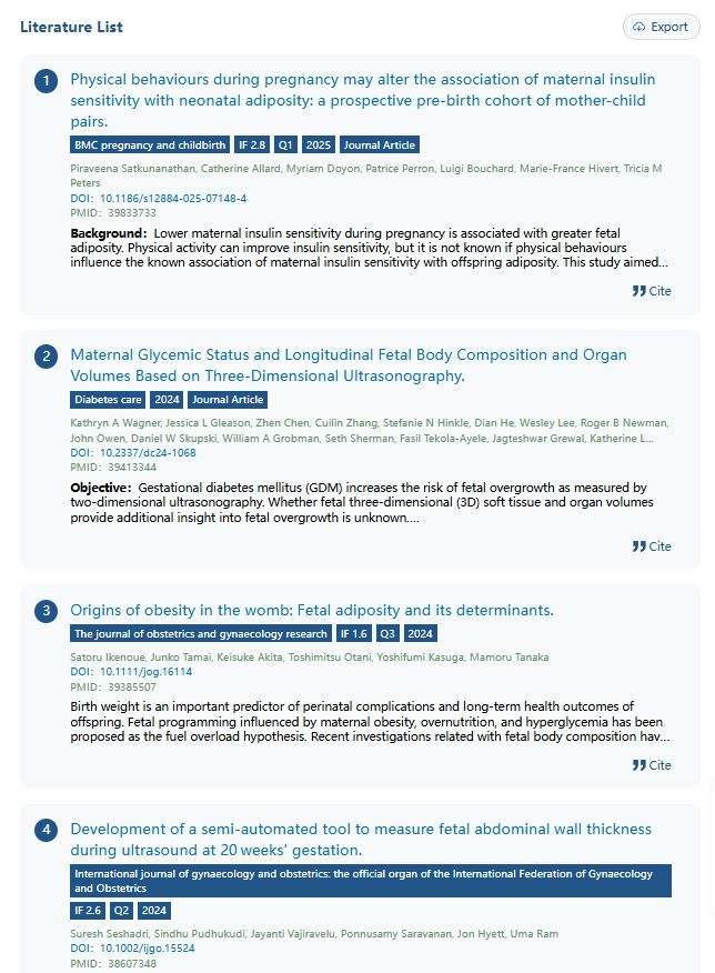AIpubmed's tweet image. 🔬Insights into Excess weight gain in first trimester associated with fetal fat accumulation🔬
Get related literature list: pubmed.ai

#FetalAdiposity #MaternalHealth #PrenatalDevelopment #ObesityPrevention #PerinatalResearch #pubmed #healthcare