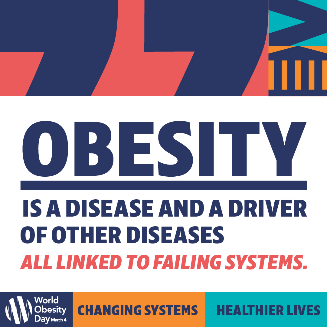 Obesity is complex, chronic disease - and a driver of other diseases. Taking action  is a critical step to reduce the burden of diabetes, heart disease and cancer. This #WorldObesityDay, we're showing our support for a major system shift  to build a healthier future 💚 #WOD2025