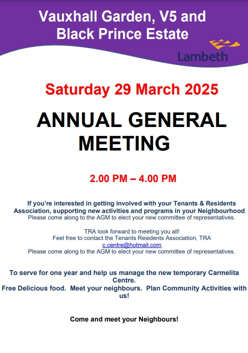 VGERTA is holding our AGM on Saturday 29th March 2025 from 2 to 4pm.

Venue TBC which we will confirm as soon as possible. 

All welcome to attend!