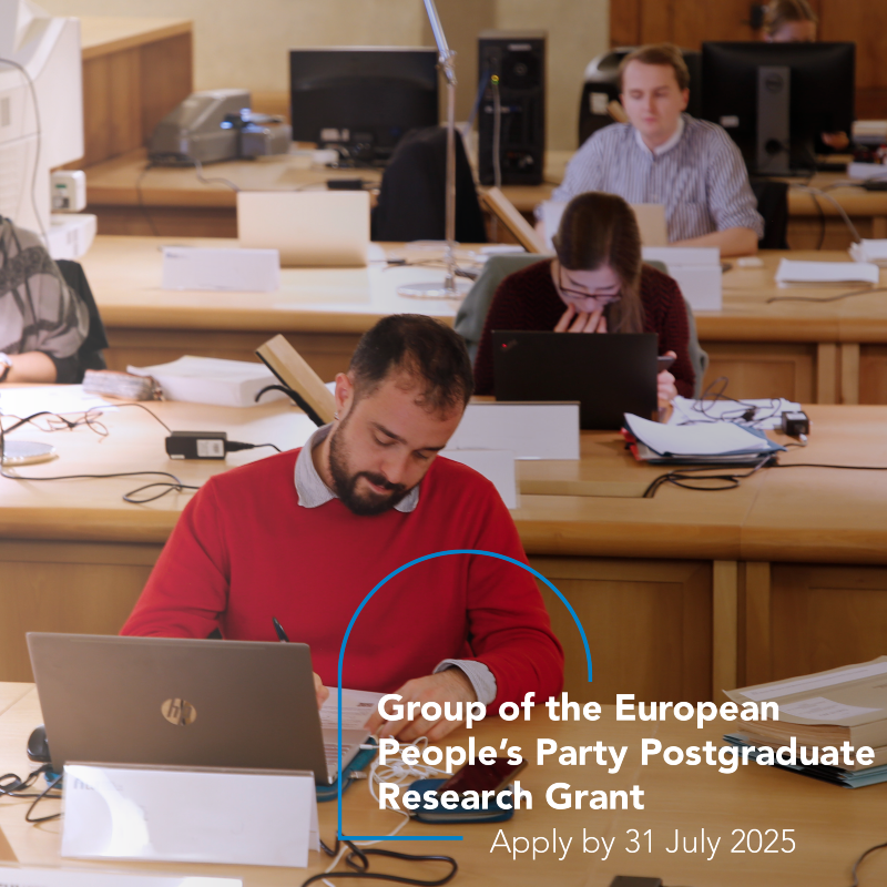 EUI_HistArchEU's tweet image. 📣 Spread the word!
📝 The @EPPGroup Postgraduate Research Grant Programme supports primary research on the role of Christian Democracy in European integration.
📆 The #CFA is open!
👉 loom.ly/kXJXGF8
#research #grants #EUhistory #EPPGroup #politicalscience