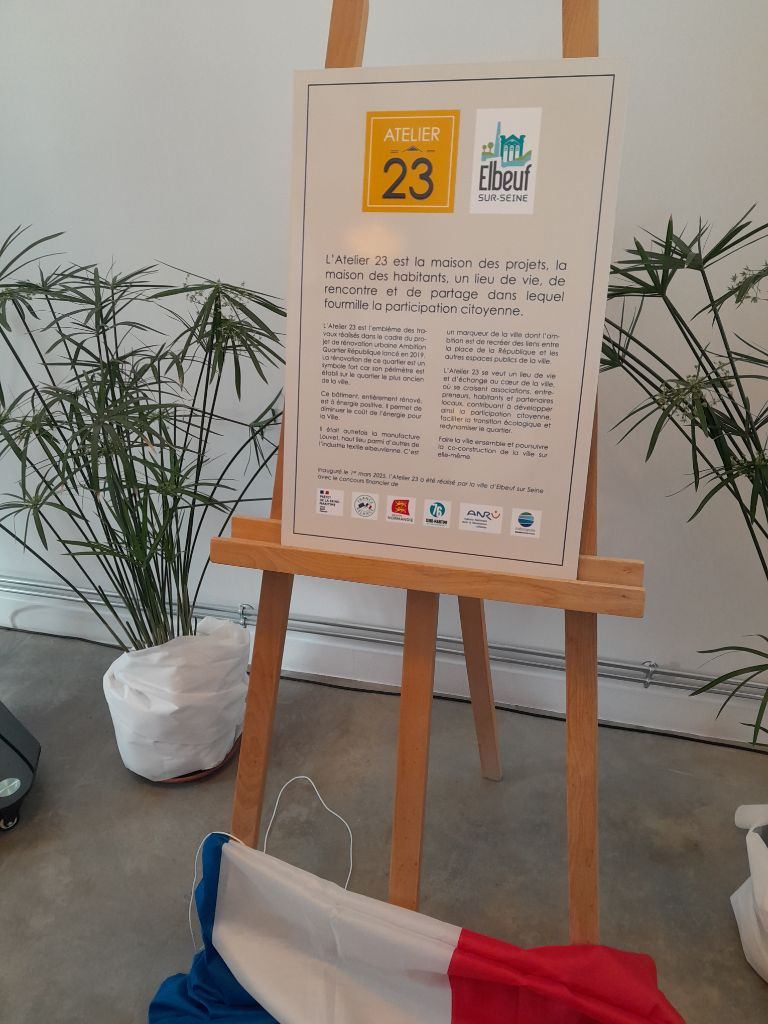Inauguration de l'Atelier 23: nouvel espace pour les habitants d'<a href="/ElbeufSurSeine/">Ville Elbeuf sur Seine</a> ! 🌟

🏢 Un lieu historique transformé: cette ancienne manufacture du 19ème siècle est désormais un bâtiment de 450m² à énergie positive, dédié à la participation citoyenne.

Plusieurs niveaux:
- Le