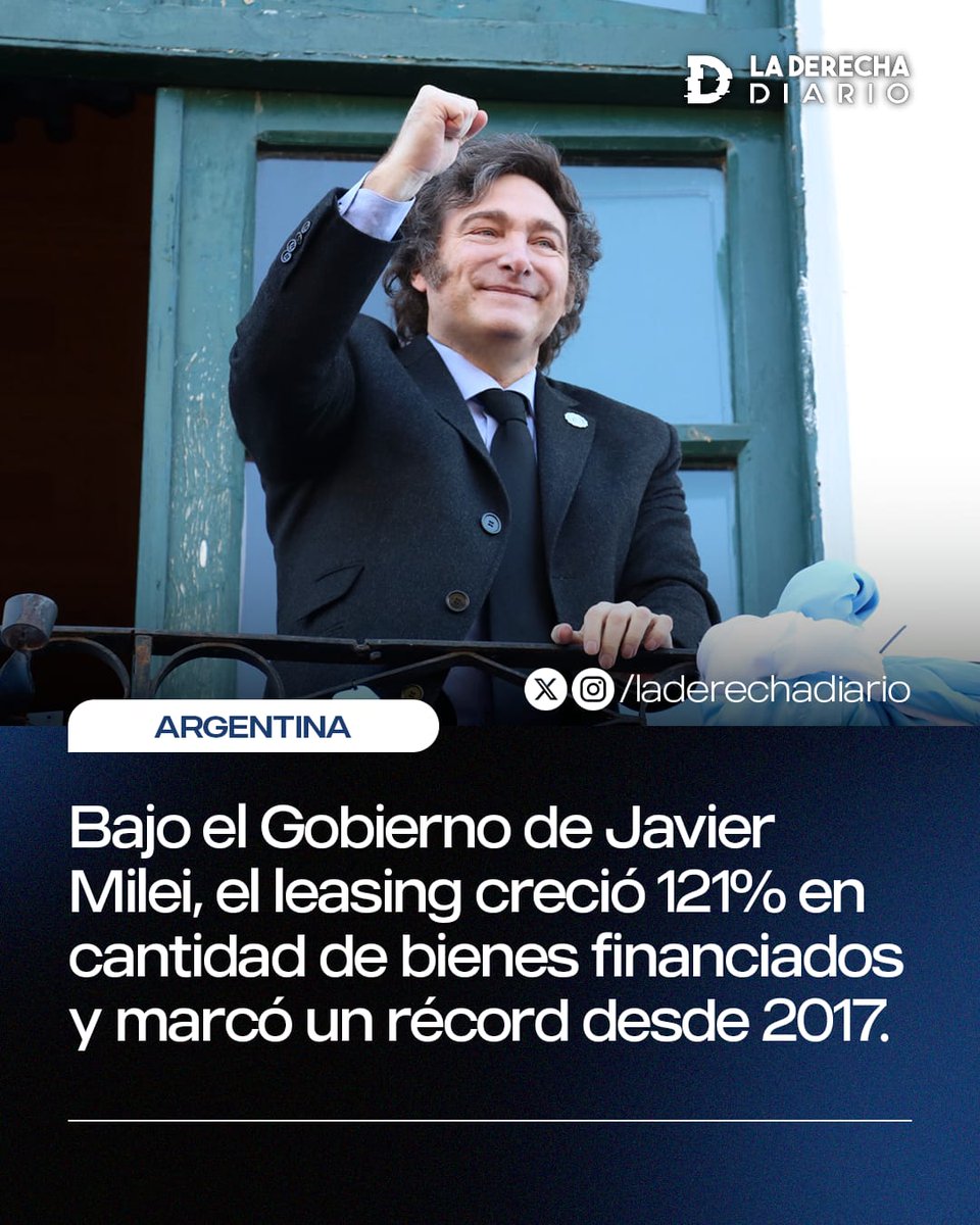 🇦🇷🚀 | Boom del leasing en Argentina gracias a la vuelta del crédito: Bajo el gobierno de Milei, el leasing creció 121% en cantidad de bienes financiados y marcó un récord desde 2017.