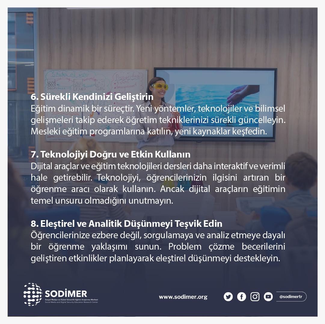 SODİMER (@sodimertr) on Twitter photo Genç Öğretmenler İçin 15 Öneri👇
✅️ Öğrencilerinizi tanıyın ve onlara değer verin.
✅️ Sınıf yönetimi becerilerinizi geliştirin.
✅️ Kendinizi sürekli geliştirmeye çalışın.
✅️ Eleştirel ve analitik düşünmeyü teşvik edin.
<a href="/drleventeraslan/">Prof.Dr.Levent Eraslan</a>
#sodimer
#öğretmenlikmesleği Genç Öğretmenler İçin 15 Öneri👇
✅️ Öğrencilerinizi tanıyın ve onlara değer verin.
✅️ Sınıf yönetimi becerilerinizi geliştirin.
✅️ Kendinizi sürekli geliştirmeye çalışın.
✅️ Eleştirel ve analitik düşünmeyü teşvik edin.
<a href="/drleventeraslan/">Prof.Dr.Levent Eraslan</a>
#sodimer
#öğretmenlikmesleği