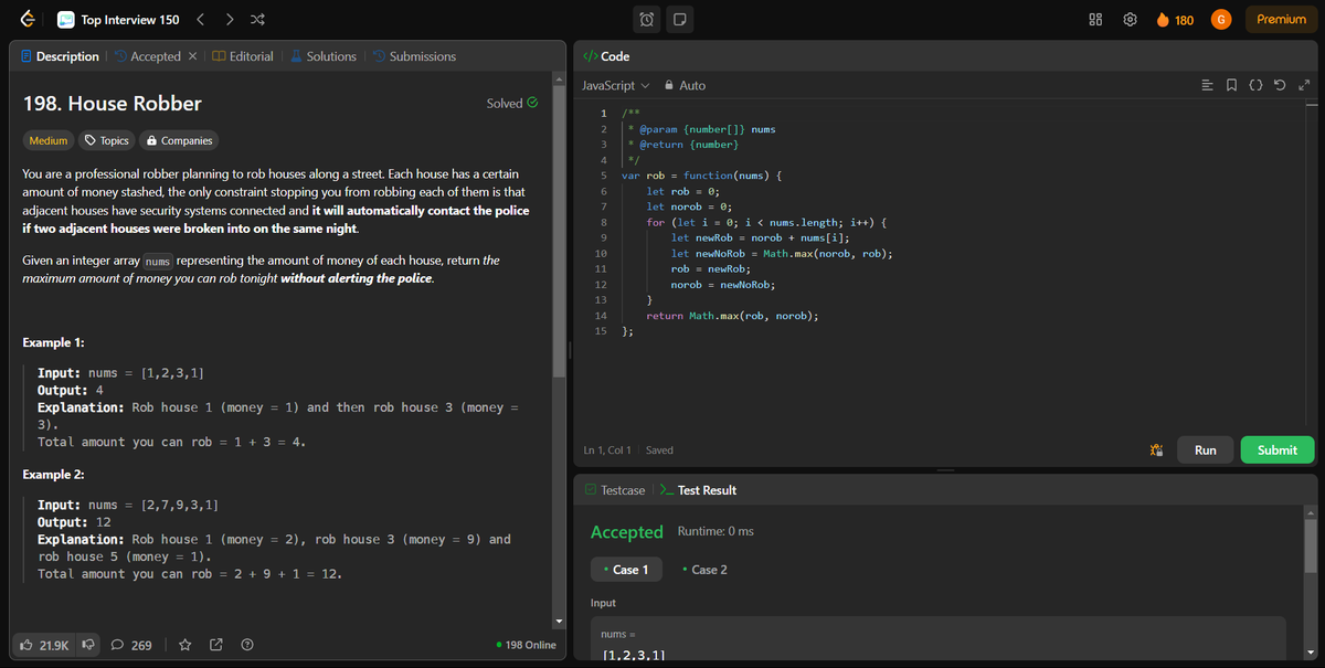 coding_ez24105's tweet image. Leveling up with dynamic programming! 🚀
Today’s solved problems:
🧗♂️ Climbing Stairs
🏠 House Robber
🔤 Word Break
💰 Coin Change
📈 Longest Increasing Subsequence
Every problem solved is a step closer to mastery! 💡
#LeetCode #Coding #InterviewPrep #DynamicProgramming #Top150