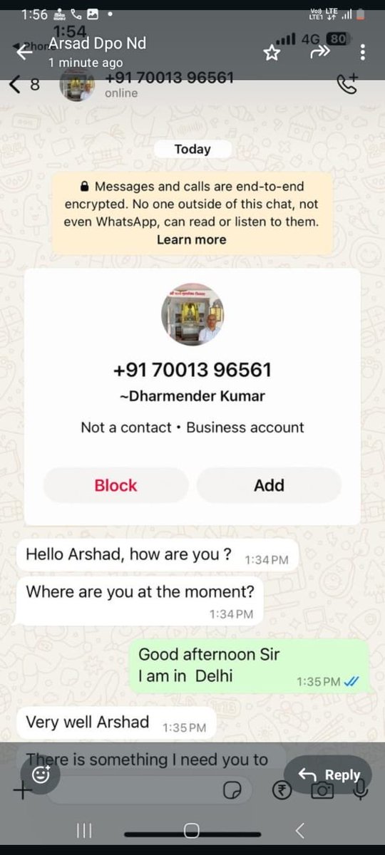 ⁦<a href="/DelhiPolice/">Delhi Police</a>⁩ some fraud  being done. This is not my number. They are using my DP