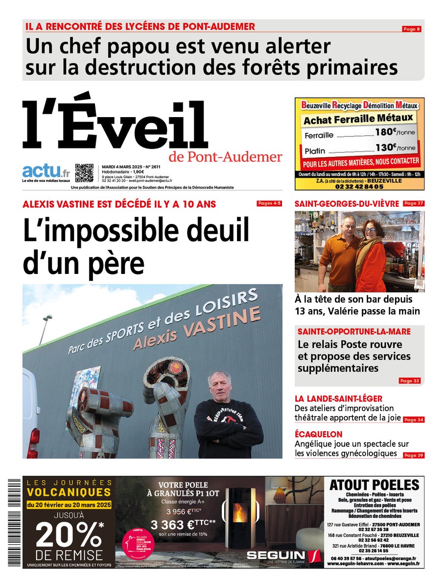 Ce dimanche 9 mars, cela fera 10 ans qu'Alexis #Vastine est mort dans un accident d'hélicoptère. Son père, Alain, témoigne dans un livre et dans son colonnes. Voici la Une de ce mardi 4 mars 2025 ⤵️