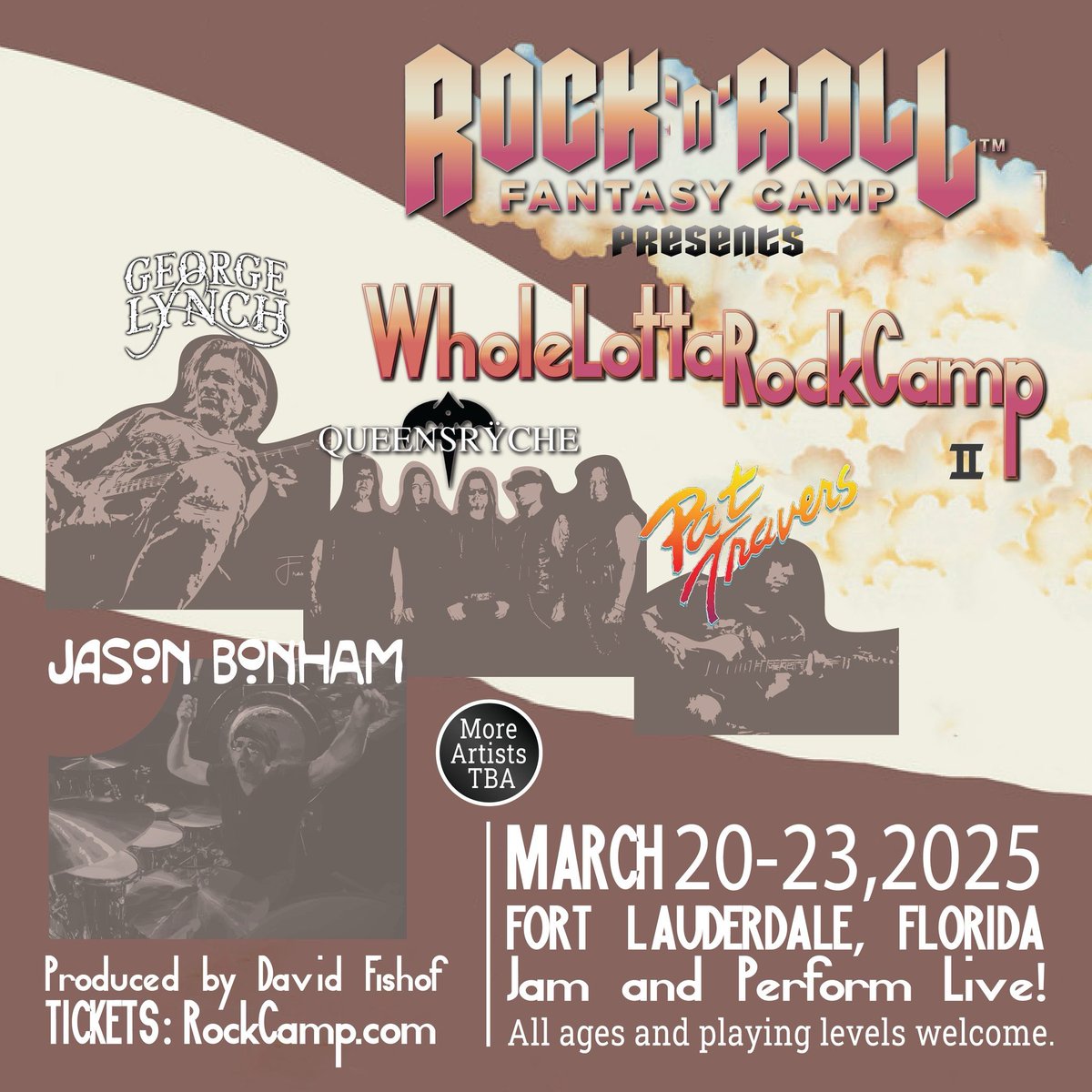 Thanks to Mark Stoddard for this incredible fan art! He reimagined the iconic Led Zeppelin II album cover, blending it with our upcoming Fort Lauderdale camp graphic for an epic tribute to WHOLE LOTTA ROCK CAMP Vol. II! secure your spot now at rockcamp.com! 🎸