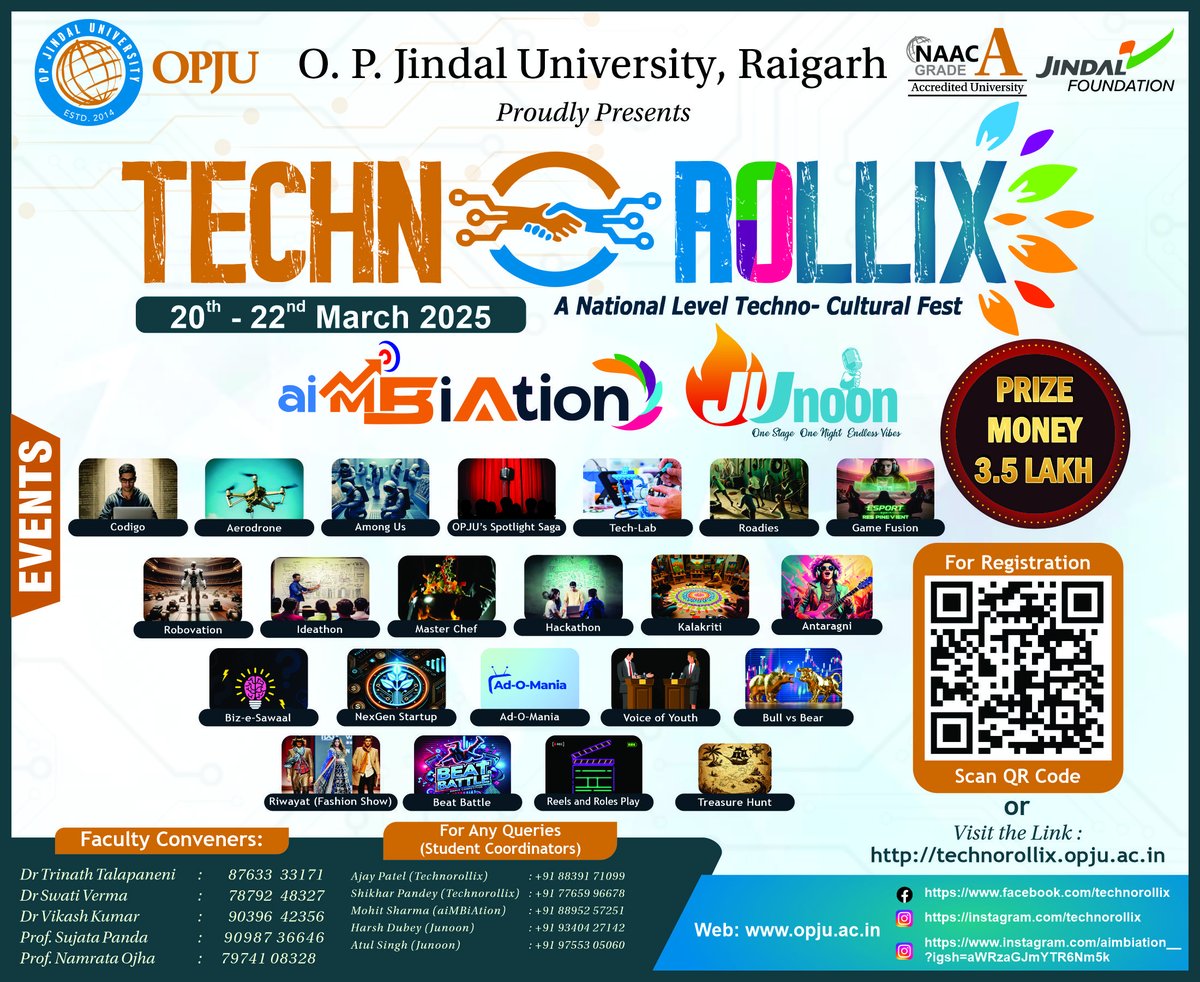 O. P. Jindal University (@opjuniversity) on Twitter photo ๐ Unveiling the Spectacle: Technorollix 2025 Poster Reveal! Get ready to dive into a whirlwind of culture and creativity. Join us as we showcase the vibrant spirit of <a href="/OPJUniversity/">O. P. Jindal University</a> through artistic expression and community building.
<a href="/MPNaveenJindal/">Naveen Jindal</a> <a href="/ShalluJindal_/">Shallu Jindal</a>
<a href="/DrRDPatidar/">Dr. R D Patidar</a> ๐ Unveiling the Spectacle: Technorollix 2025 Poster Reveal! Get ready to dive into a whirlwind of culture and creativity. Join us as we showcase the vibrant spirit of <a href="/OPJUniversity/">O. P. Jindal University</a> through artistic expression and community building.
<a href="/MPNaveenJindal/">Naveen Jindal</a> <a href="/ShalluJindal_/">Shallu Jindal</a>
<a href="/DrRDPatidar/">Dr. R D Patidar</a>