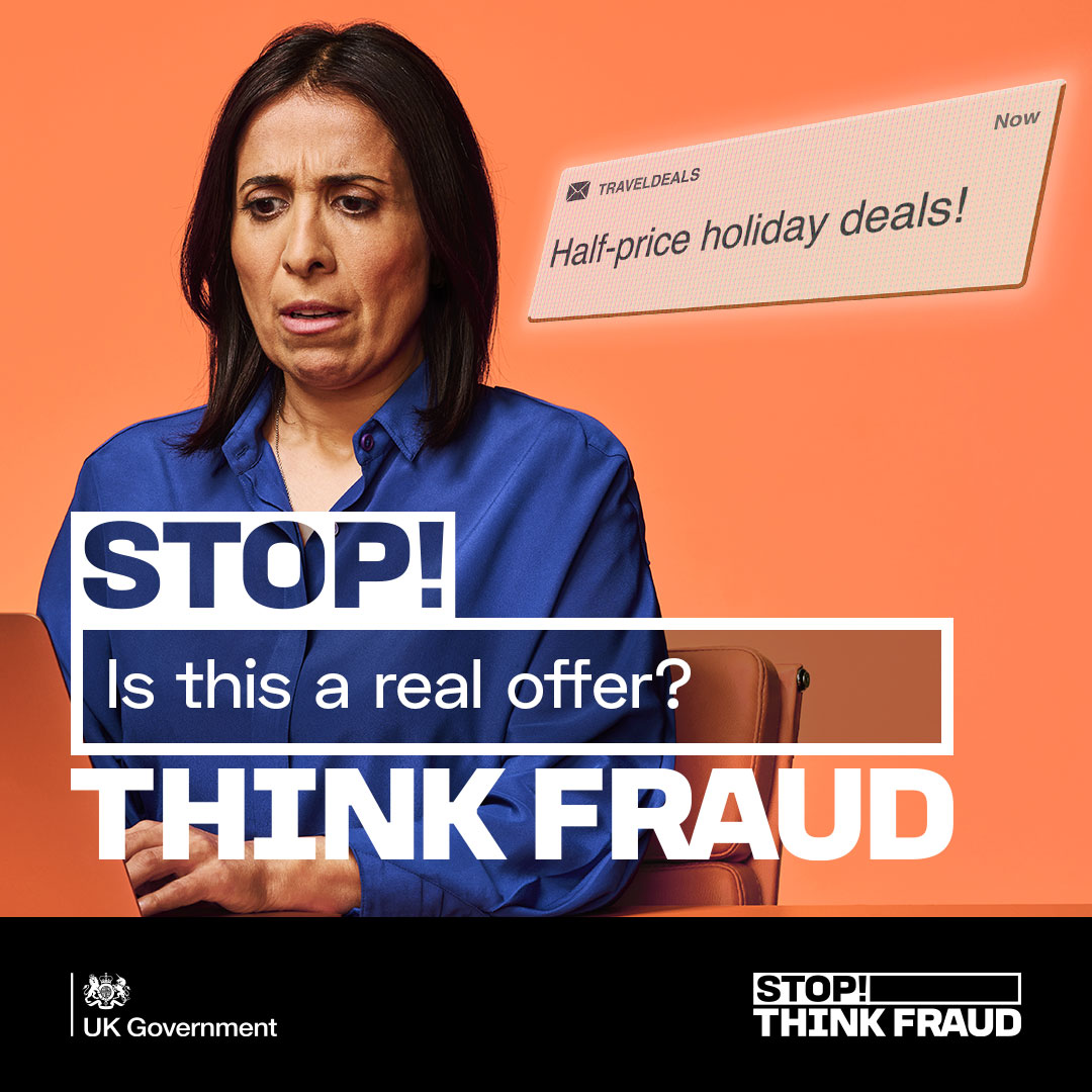 ‼️Hate missing out on a good deal? Fraudsters can use this to make you respond quickly. Remember to stop, think and check.

🔗Find out how to stay ahead of scams. stopthinkfraud.campaign.gov.uk