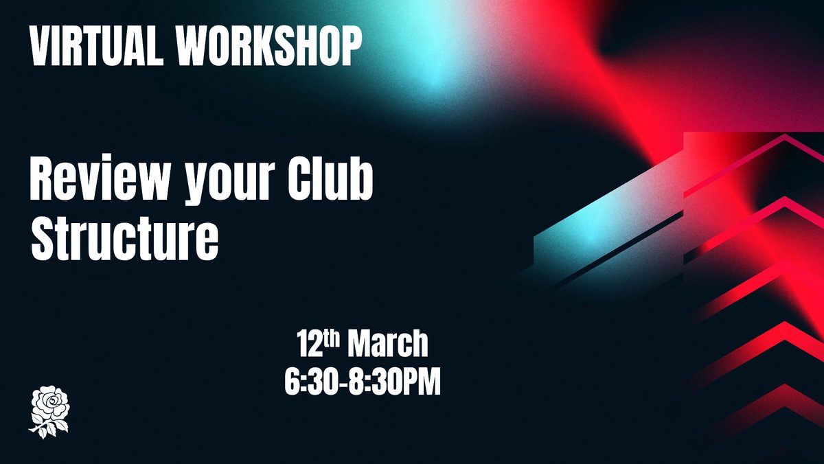 VIRTUAL WORKSHOP: Review your Club Structure 
12th March 
6:30-8:30pm 
Register: eventbrite.co.uk/e/review-your-…