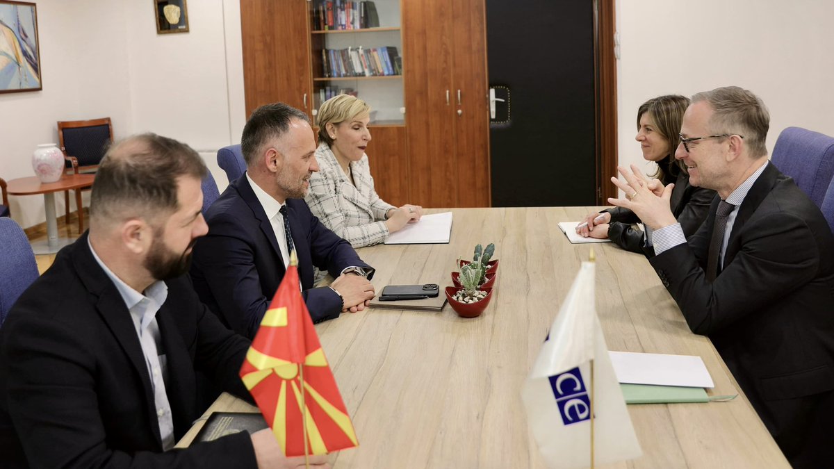 Honored to meet <a href="/OSCE_Skopje/">OSCE_Skopje</a> Ambassador Kilian Wahl &amp; Deputy HoM Enrica Vida. We discussed my office’s 2025 priorities: fighting corruption, asset confiscation, transparency &amp; EU integration. Grateful for OSCE’s support - committed to working together for a fairer, safer future!