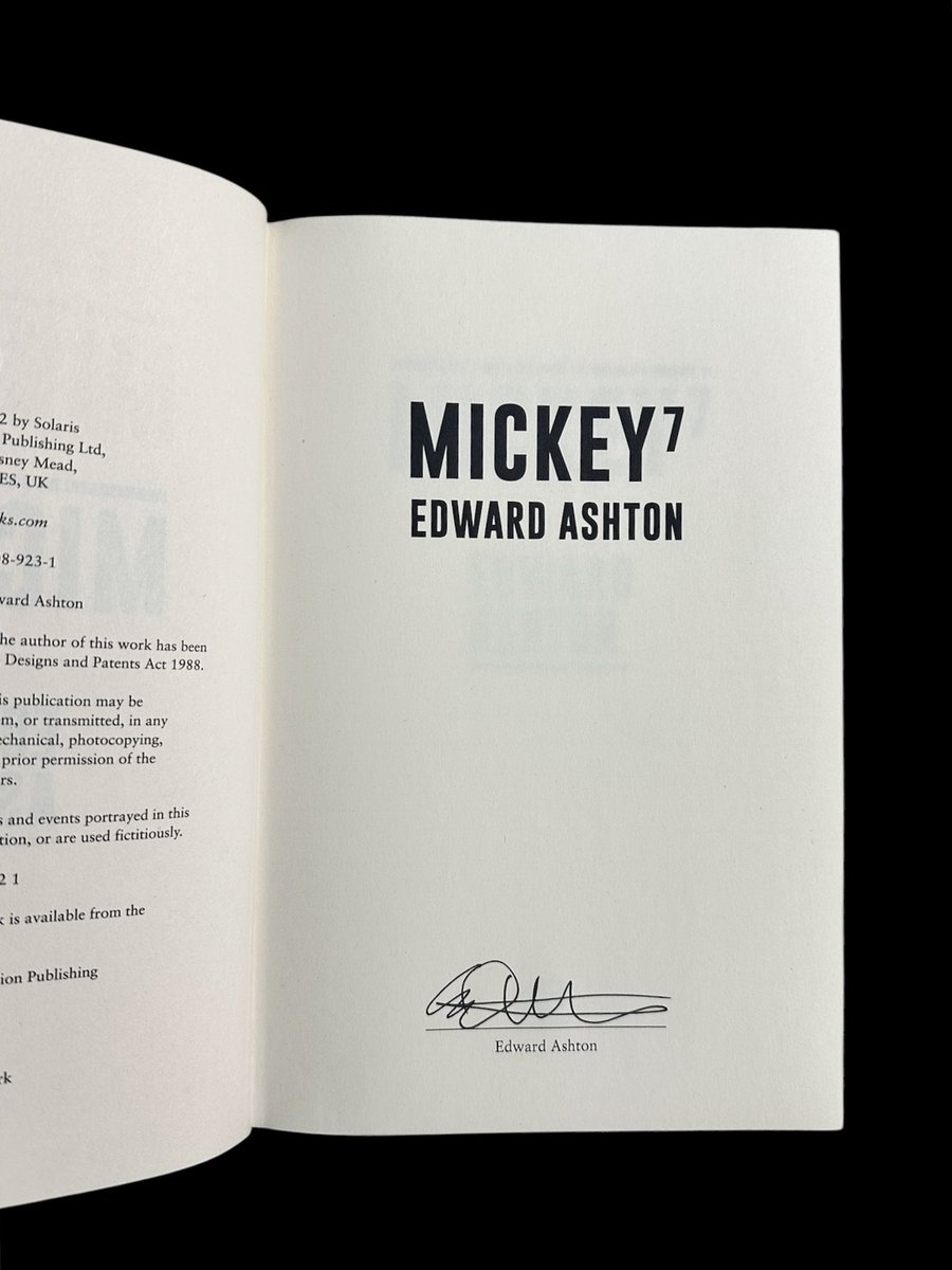 AnderidaBooks's tweet photo. We have listed a couple of UK trade first editions of Mickey7 &amp; Antimatter Blues by @edashtonwriting Both are signed by the author! https://t.co/o3E7R5ECNK #Mickey17 #BongJoonho https://t.co/LII0xUBQjP