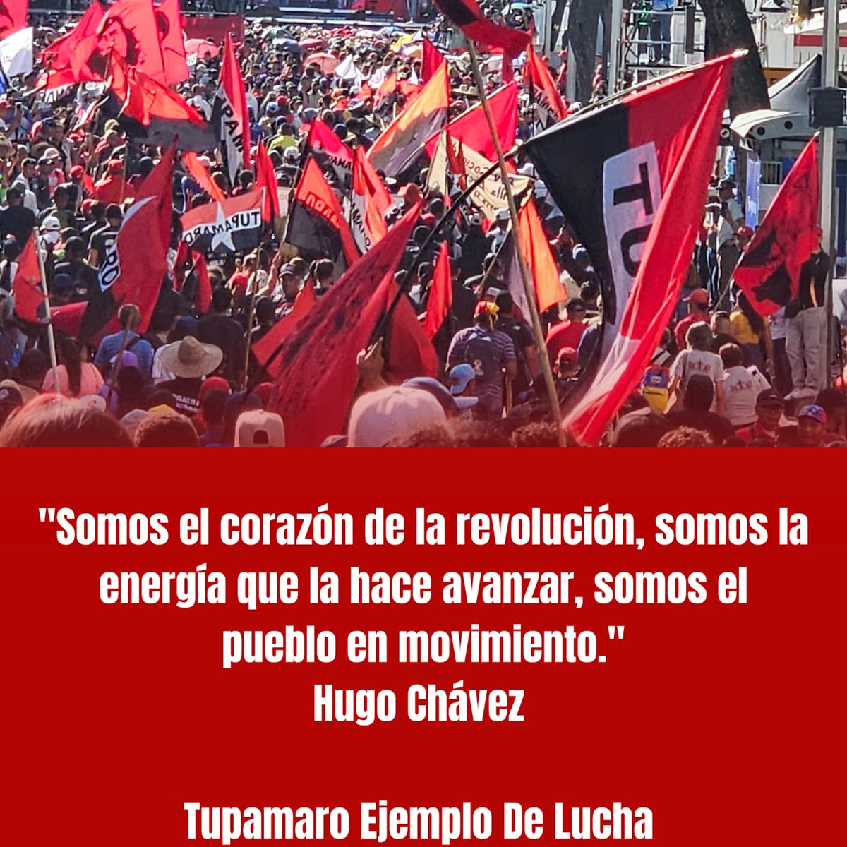 Nuestra Revolución No Es Derrotable

Estamos en las CALLES, acompañando a nuestro Pueblo con cultura, diálogo directo y sincero, deporte, movilización, trabajo y estudio; es la mejor vacuna ante los enemigos de la Paz de la Patria y del mundo multipolar.
#TupamaroAntiimperialista