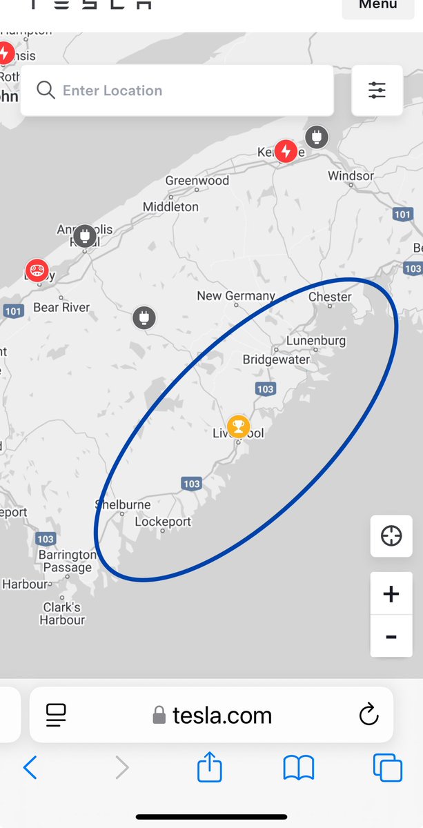 Deal Tesla and <a href="/elonmusk/">Elon Musk</a> the South Shore of Nova Scotia Canada needs superchargers desperately. There is one incoming, but it’s not enough!
