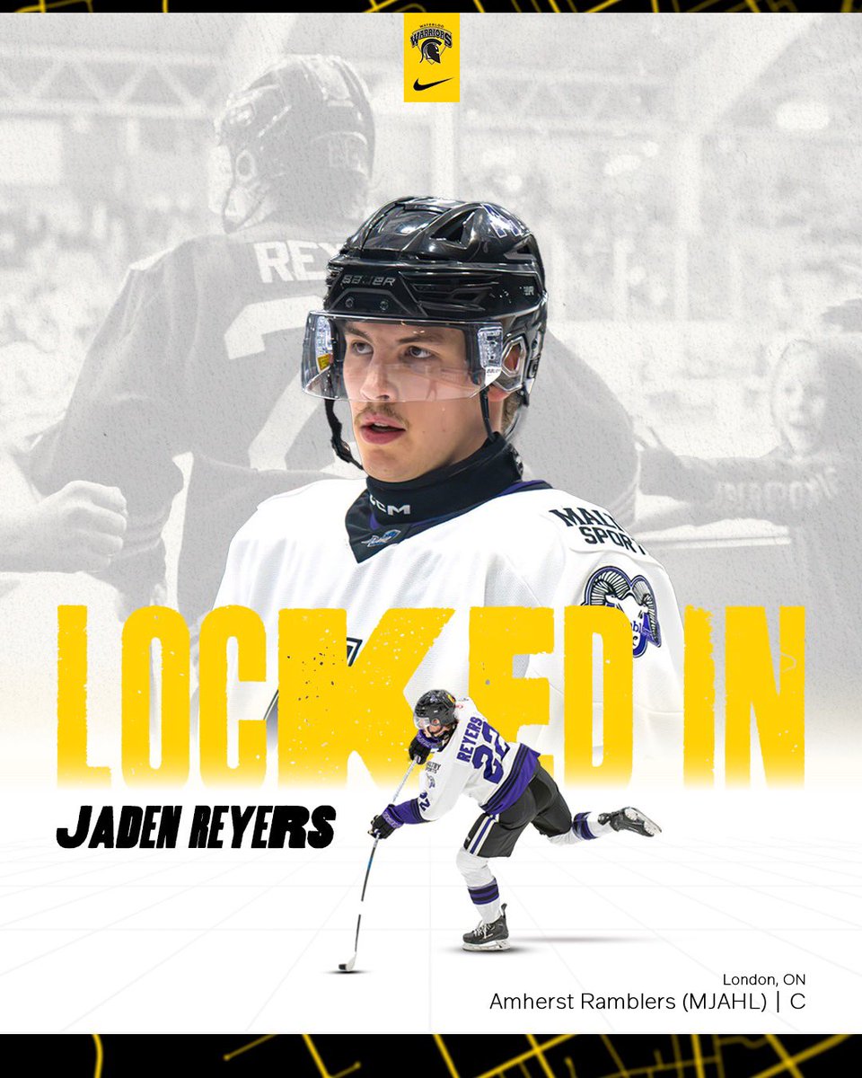 RECRUITING ANNOUNCEMENT: Jaden Reyers is locked in 🔒

Jaden (F) from the Amherst Ramblers of the MHL. Through 48 games this season, he registered 30G and 43A for 73 pts, and has 97 pts in 66 career games with the Ramblers.

Welcome to the black and gold, Jaden!

#GoBlackGoGold