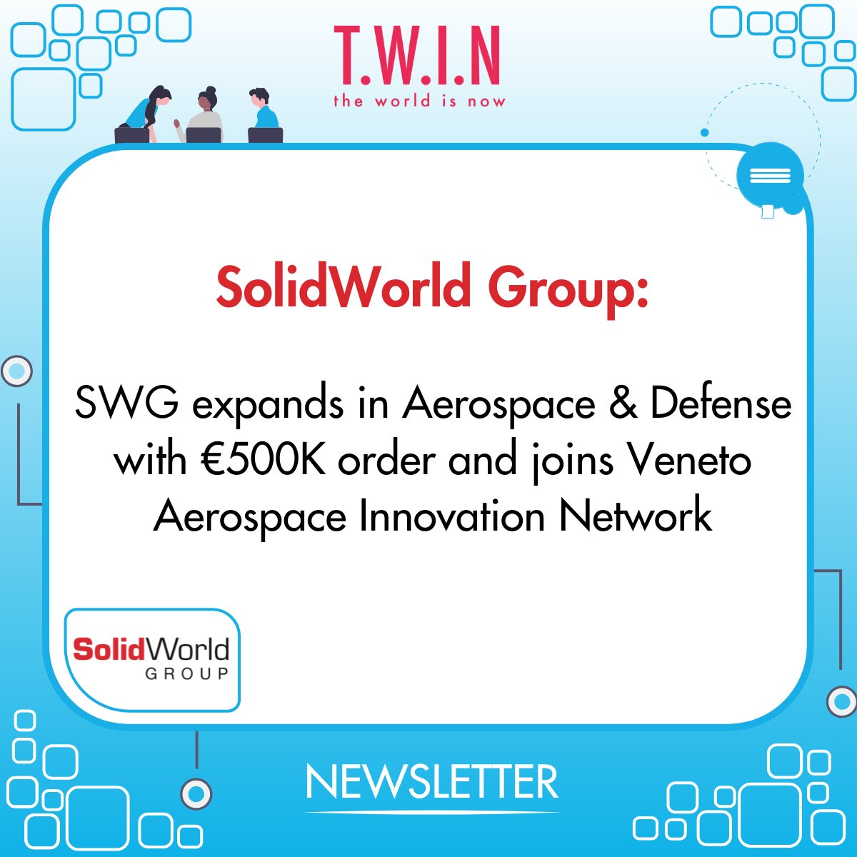 🚀 SolidWorld Group expands in Aerospace &amp; Defense!
✅ €500K contract for large-format 3D printing systems
 ✅Due Pi Greco S.r.l. joins the Veneto Regional Innovative Network (RIR) for Aerospace
🔗 Read more: shorturl.at/c3B50
#3DPrinting #Aerospace #Defense #Innovation