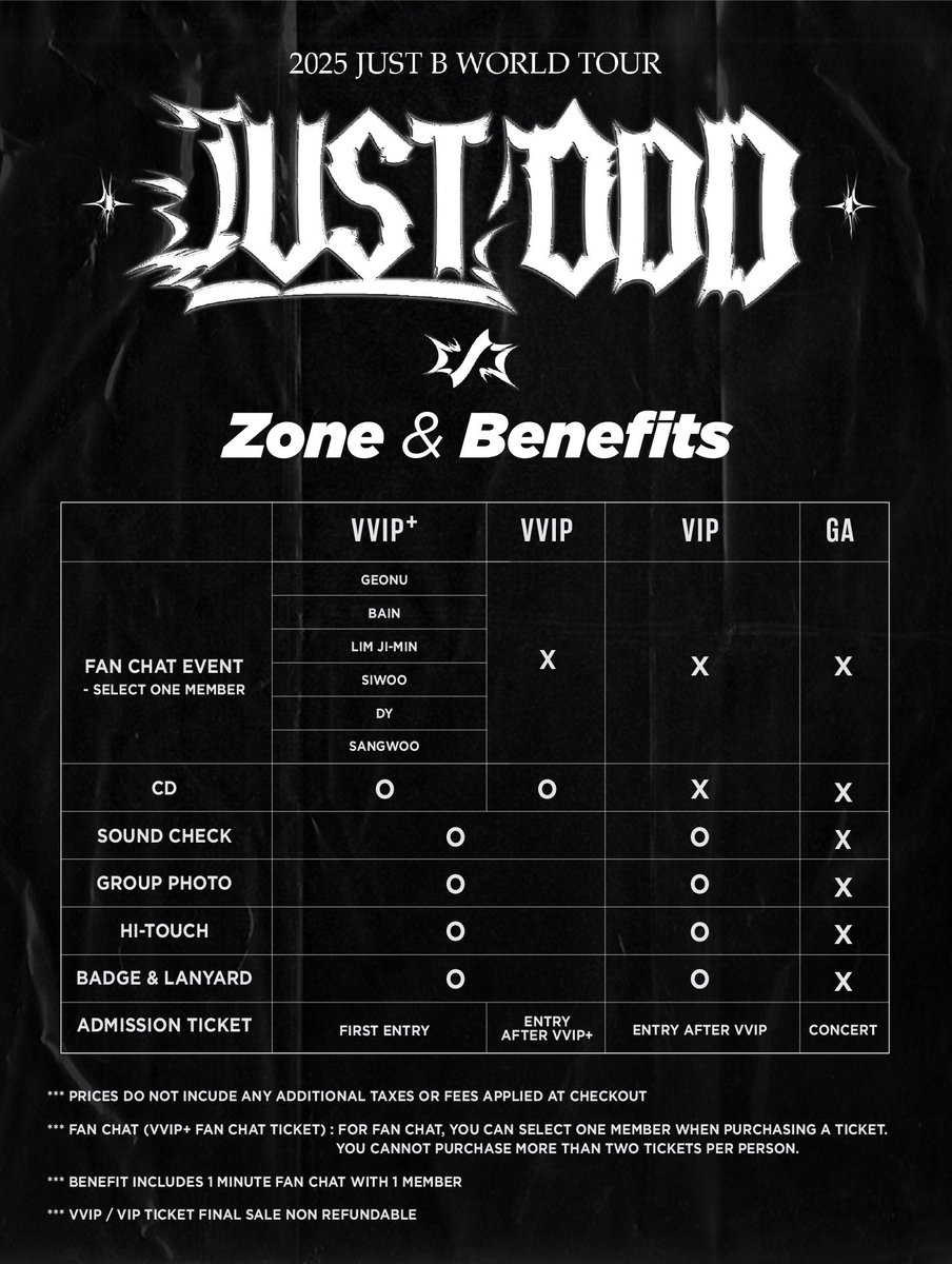 arkh_us's tweet photo. 🚨 JUST B [JUST ODD] U.S. TOUR TICKETS & BENEFITS REVEALED! 🚨

Get ready! 
🎟️ Ticket tiers & exclusive benefits are officially out! 
💥 Secure your spot and experience JUST B like never before!

https://t.co/isp3LsNRKE

🎫 Ticket sales start March 5 3PM EST—mark your calendars! 🗓️

Who's ready to meet JUST B? 👀✨ #JUSTB #JUSTODD #JUSTB_US_TOUR #SeeYouSoon