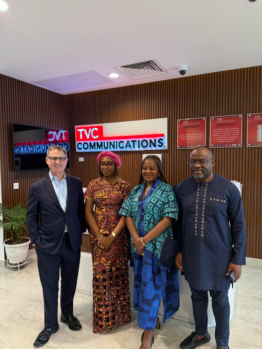 The United Nations Global Compact delegation from New York, led by Dan Thomas, Chief Communications Officer at United Nations Global Compact, <a href="/LewisTolulope/">Tolu</a>, Chief of Governmental Relations &amp; Africa, UN <a href="/globalcompact/">UN Global Compact</a>, visited TVC Communications in Nigeria and engaged with Group