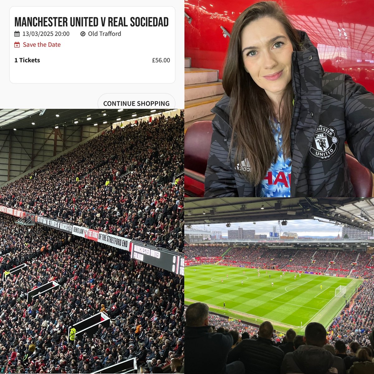 Win or lose YANITED TILL I DIE!!! I was buzzing to be back at Old Trafford. Clearly a glutton for punishment as I’ve just bought a ticket for the Socieded 2nd leg next week. Please pray for us to win, it’s a long drive back to Notts for me on a loss!!! 🤣🙏⚫️🔴⚪️🙏 #MUFC