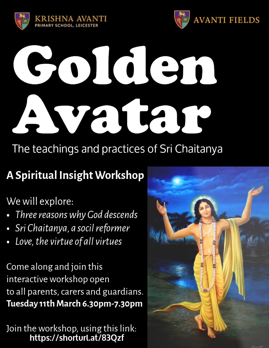 Avanti Leicester Spiritual workshops begin soon! Starting with the 'Golden Avatar' session 17th March, 6.30-7.30pm Join the workshop using this link: shorturl.at/83Qzf