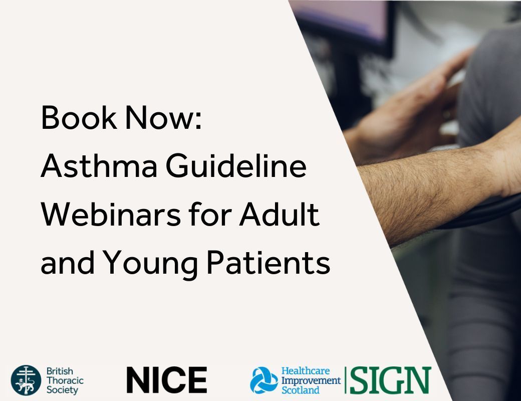📢 Asthma Guideline webinars: two sessions available!

Join our webinars covering the BTS/NICE/SIGN Joint Asthma Guideline.

📅  14 March: Managing children and young people
📅  19 March: Managing adult patients

buff.ly/42rc5Fa

#AsthmaGuideline #RespiratoryCare