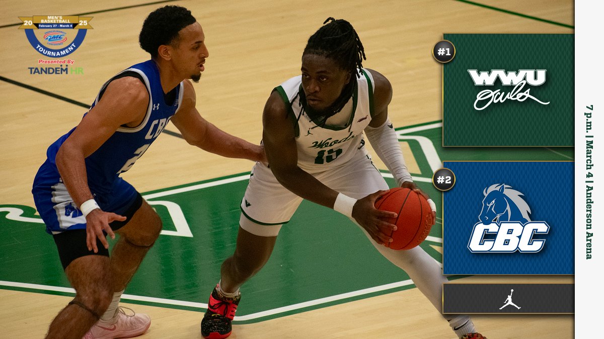 wwuowls's tweet photo. GAMEDAY❗#9/#1 seed @wwuowlsMBB🦉🏀 (27-2) seeks to dethrone reigning champion #15/#2 seed @CentralBaptMBB🐴(26-4) in the AMC championship.
🕖7 p.m.
📍Anderson Arena
🎥https://t.co/bPOzFWwAOH
📊https://t.co/TsjssRXm7k
#TalonsUp https://t.co/Yn2Qq1hEIC
