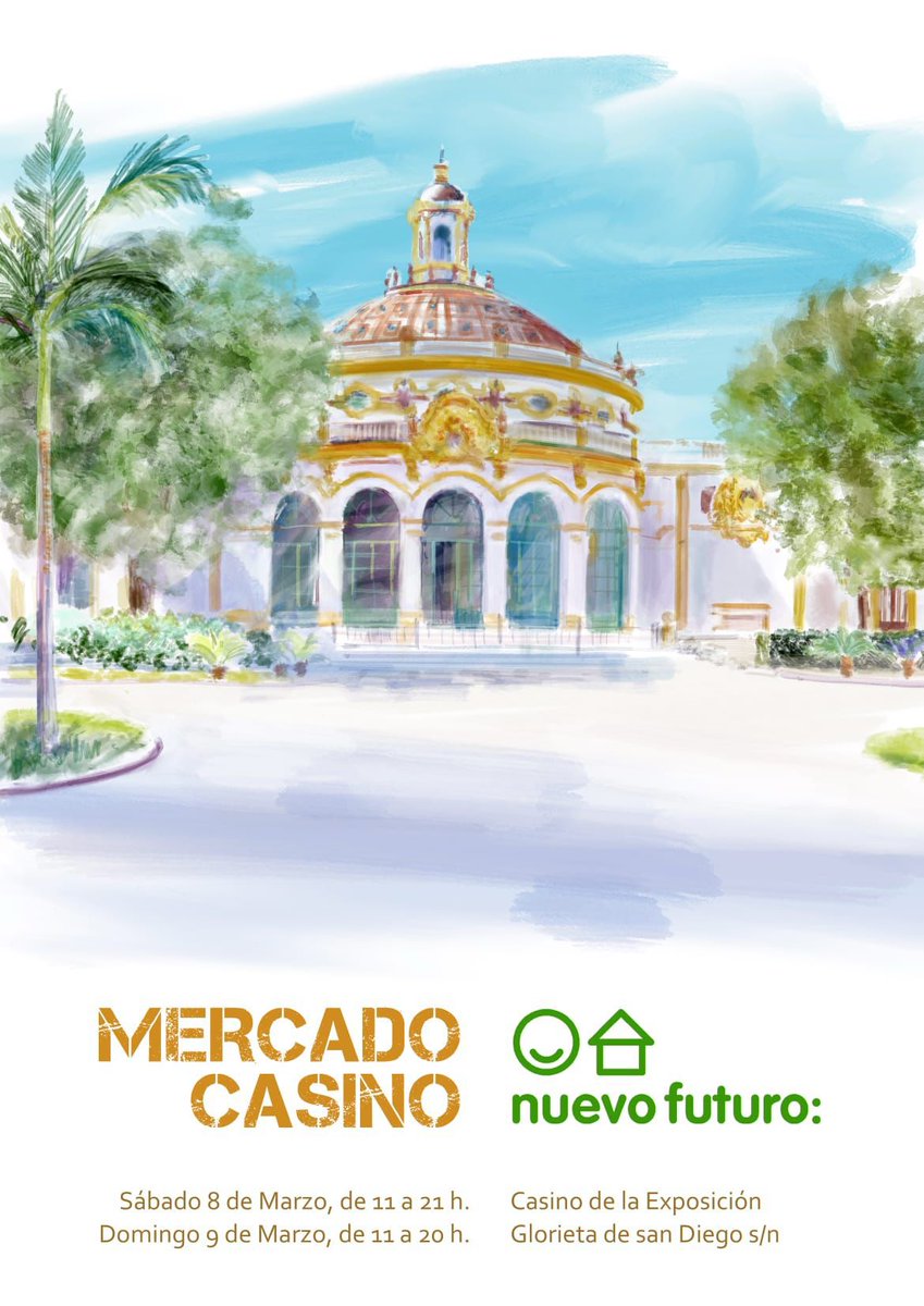 ¡No te pierdas el primer gran evento de la primavera en #Sevilla! Te esperamos este próximo fin de semana en nuestro #MercadoCasinoNF, que celebraremos en el Casino de la Exposición y contará con una gran variedad de firmas y negocios que presentarán sus productos para ayudarnos.