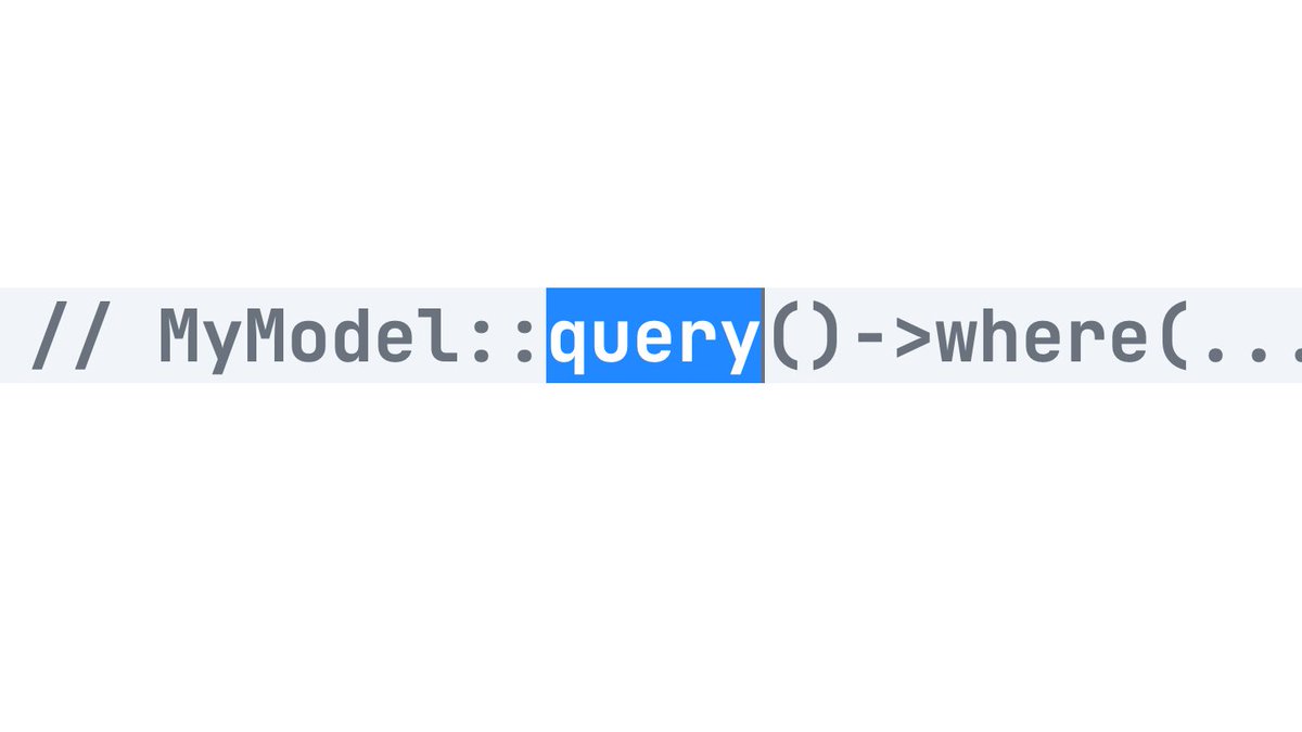 enunomaduro's tweet image. anyone else always start their queries with the "query" static method, or is it just me?