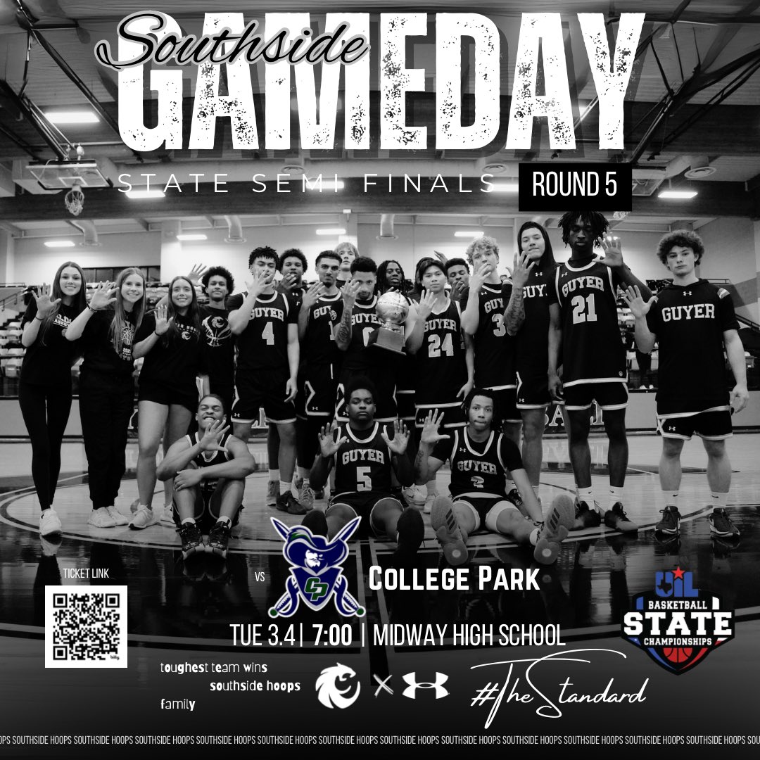 🚨 𝐔𝐈𝐋 𝐒𝐭𝐚𝐭𝐞 𝐓𝐨𝐮𝐫𝐧𝐚𝐦𝐞𝐧𝐭 🚾
𝙎𝙩𝙖𝙩𝙚 𝙎𝙚𝙢𝙞𝙛𝙞𝙣𝙖𝙡𝙨

🆚 College Park
⏰ 7:00
🏟️ Midway High School
📍 Waco, TX
🎟️ bit.ly/4h8ZrP9
📺 Texan Live

#TheStandard | #Southside