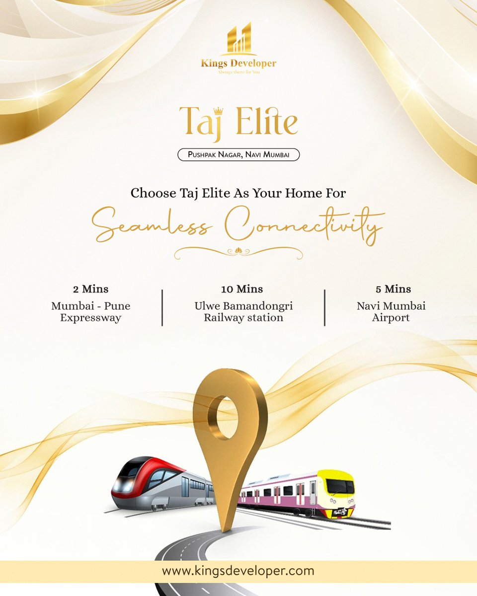developer_kings's tweet photo. 🏡 Taj Elite – Where Luxury Meets Convenience! ✨
Looking for a home with seamless connectivity? Taj Elite at Pushpak Nagar, Navi Mumbai offers the perfect blend of luxury and location! #TajElite #KingsDeveloper #NaviMumbai #LuxuryLiving #SeamlessConnectivity #DreamHome  #War2 https://t.co/LqYYFetZbB