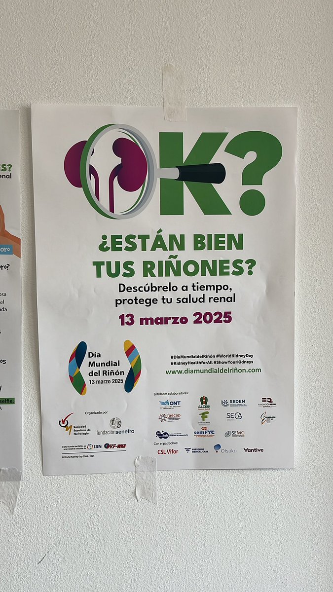 Beatriz Fernandez Fernandez (@beaff26) on Twitter photo Pide a tu Médico que te haga un test de albumina en orina, fácil, rápido, efectivo para prevenir y proteger tu función renal … are your kidneys OK? #diamundialdelriñon
<a href="/SENefrologia/">S.E.N. Nefrología</a> <a href="/SOMANEorg/">Sociedad Madrileña de Nefrología (SOMANE)</a> Pide a tu Médico que te haga un test de albumina en orina, fácil, rápido, efectivo para prevenir y proteger tu función renal … are your kidneys OK? #diamundialdelriñon
<a href="/SENefrologia/">S.E.N. Nefrología</a> <a href="/SOMANEorg/">Sociedad Madrileña de Nefrología (SOMANE)</a>