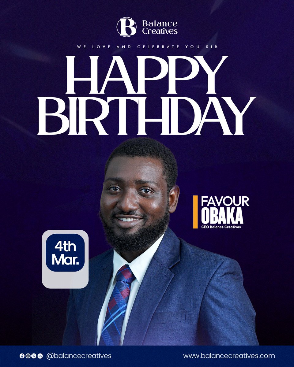 BalanceCreativ1's tweet photo. Cheers to the visionary who balances creativity with leadership! 
Wishing our incredible CEO a birthday filled with inspiration, joy, and endless possibilities. Here's to another year of bold ideas and brilliant achievements! 
#BirthdayVibes #LeaderAndCreator #BalanceCreativies https://t.co/4k98EttnIn