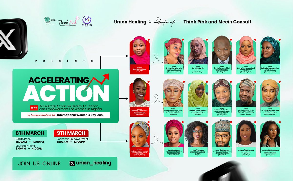 KADSIPA's tweet photo. KADSIPA is proud to be part of #AcceleratingAction, a virtual event by Union Healing, @Thinkpinkng, &amp; @Mecinconsult, in celebration of #IWD2025.

March 8 &amp; 9, 2025
Our ES, @MrMaikudi, speaks on March 9 (11:00 AM - 12:00 PM)
Join live via @union_healing

#KADSIPA #SocialInclusion https://t.co/2m7oJhfjl4