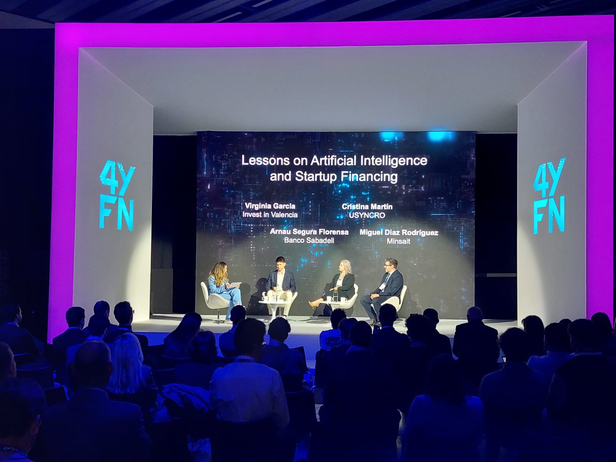 BStartup (@bstartup) on Twitter photo #4YFN25 #MWC25 | The "Lessons on Artificial Intelligence and Startup Financing" panel is now live at the #AgoraStage with Arnau Segura, <a href="/BStartup/">BStartup</a> <a href="/BancoSabadell/">Banco Sabadell</a>, Miguel Díaz (#Minsait), Cristina Martín (@USYNCRO), and moderated by Virginia García (<a href="/investinvlc/">The Invest in Valencia Office</a>) #4YFN25 #MWC25 | The "Lessons on Artificial Intelligence and Startup Financing" panel is now live at the #AgoraStage with Arnau Segura, <a href="/BStartup/">BStartup</a> <a href="/BancoSabadell/">Banco Sabadell</a>, Miguel Díaz (#Minsait), Cristina Martín (@USYNCRO), and moderated by Virginia García (<a href="/investinvlc/">The Invest in Valencia Office</a>)