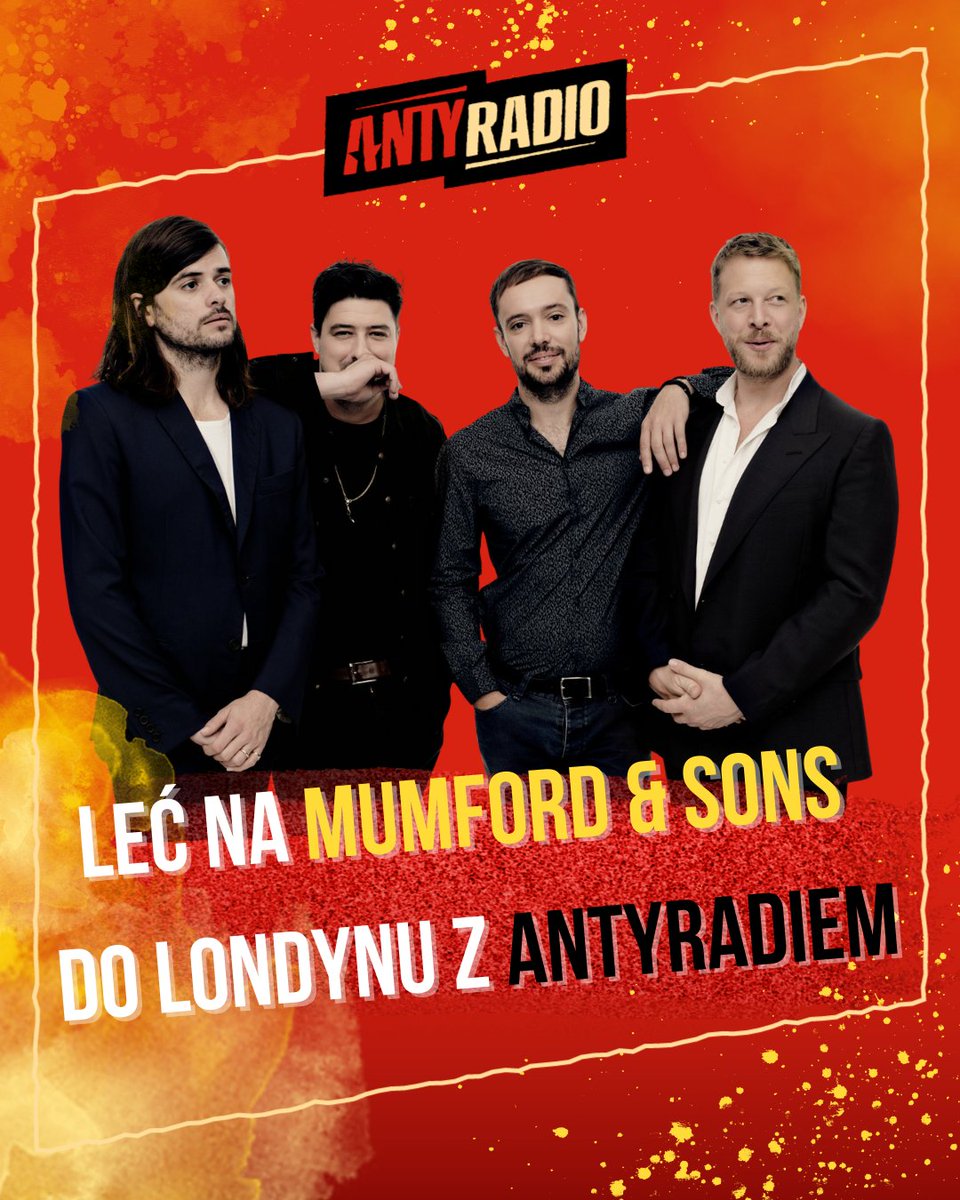 Antyradio (@antyradiopl) on Twitter photo Mamy dla Was 2 bilety na koncert Mumford & Sons, który odbędzie się 11 marca w Londynie 🎶 Zapewniamy transport, nocleg i nasze towarzystwo 😈
Słuchajcie Kasprologii, w której usłyszycie pytania konkursowe 🎸
Swoje odpowiedzi wysyłajcie na konkursy@antyradio.pl <a href="/UMusicPolska/">Universal Music Polska</a> Mamy dla Was 2 bilety na koncert Mumford & Sons, który odbędzie się 11 marca w Londynie 🎶 Zapewniamy transport, nocleg i nasze towarzystwo 😈
Słuchajcie Kasprologii, w której usłyszycie pytania konkursowe 🎸
Swoje odpowiedzi wysyłajcie na konkursy@antyradio.pl <a href="/UMusicPolska/">Universal Music Polska</a>