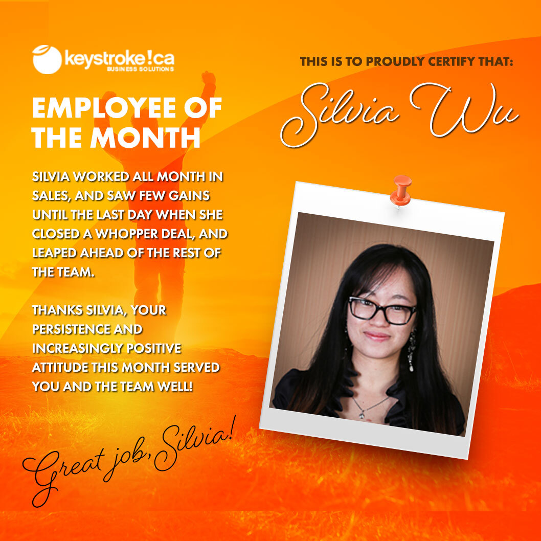 Keystroke24's tweet image. Congrats, Silvia, on finishing February strong!