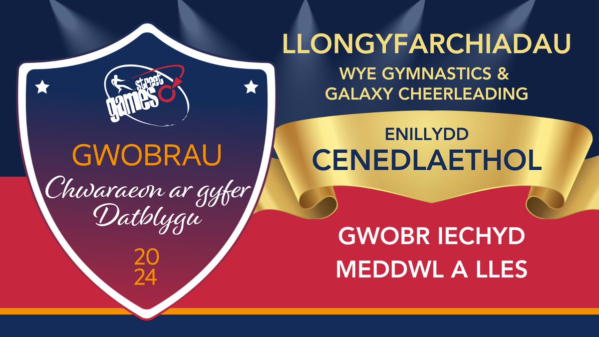 StreetGames Wales (@streetgamewales) on Twitter photo Massive well done to Wye & Galaxy for being recognised as winners of the mental health and wellbeing award🏆
Mae eich ymrwymiad i ddefnyddio chwaraeon i rymuso ac ysbrydoli cymunedau yn anhygoel! Daliwch ati gyda'r gwaith anhygoel! 💪 <a href="/MonmouthshireCC/">Monmouthshire / Sir Fynwy</a> Massive well done to Wye & Galaxy for being recognised as winners of the mental health and wellbeing award🏆
Mae eich ymrwymiad i ddefnyddio chwaraeon i rymuso ac ysbrydoli cymunedau yn anhygoel! Daliwch ati gyda'r gwaith anhygoel! 💪 <a href="/MonmouthshireCC/">Monmouthshire / Sir Fynwy</a>