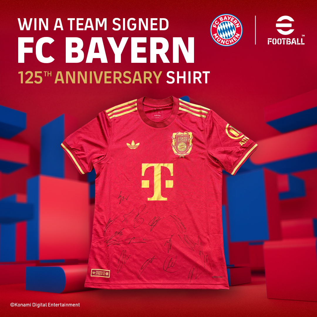 eFootball (@play_efootball) on Twitter photo Celebrate 125 years of <a href="/FCBayern/">FC Bayern München</a> with this EXCLUSIVE giveaway! ✨
Win a one of a kind signed jersey from the Bayern Munich players by entering via our giveaway in the reply 👇 Celebrate 125 years of <a href="/FCBayern/">FC Bayern München</a> with this EXCLUSIVE giveaway! ✨
Win a one of a kind signed jersey from the Bayern Munich players by entering via our giveaway in the reply 👇