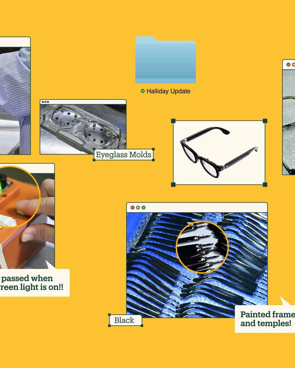 Halliday_Global's tweet photo. 👓🔧From concept to creation, every Halliday AI glasses frame is crafted with precision. We ensure quality and efficiency in every step.
See how your next pair of Halliday glasses is made!
Powered by you, accomplished by us!🤓
#Halliday #Kickstarter #FactoryTour #TechCrafted https://t.co/kDof580dfw