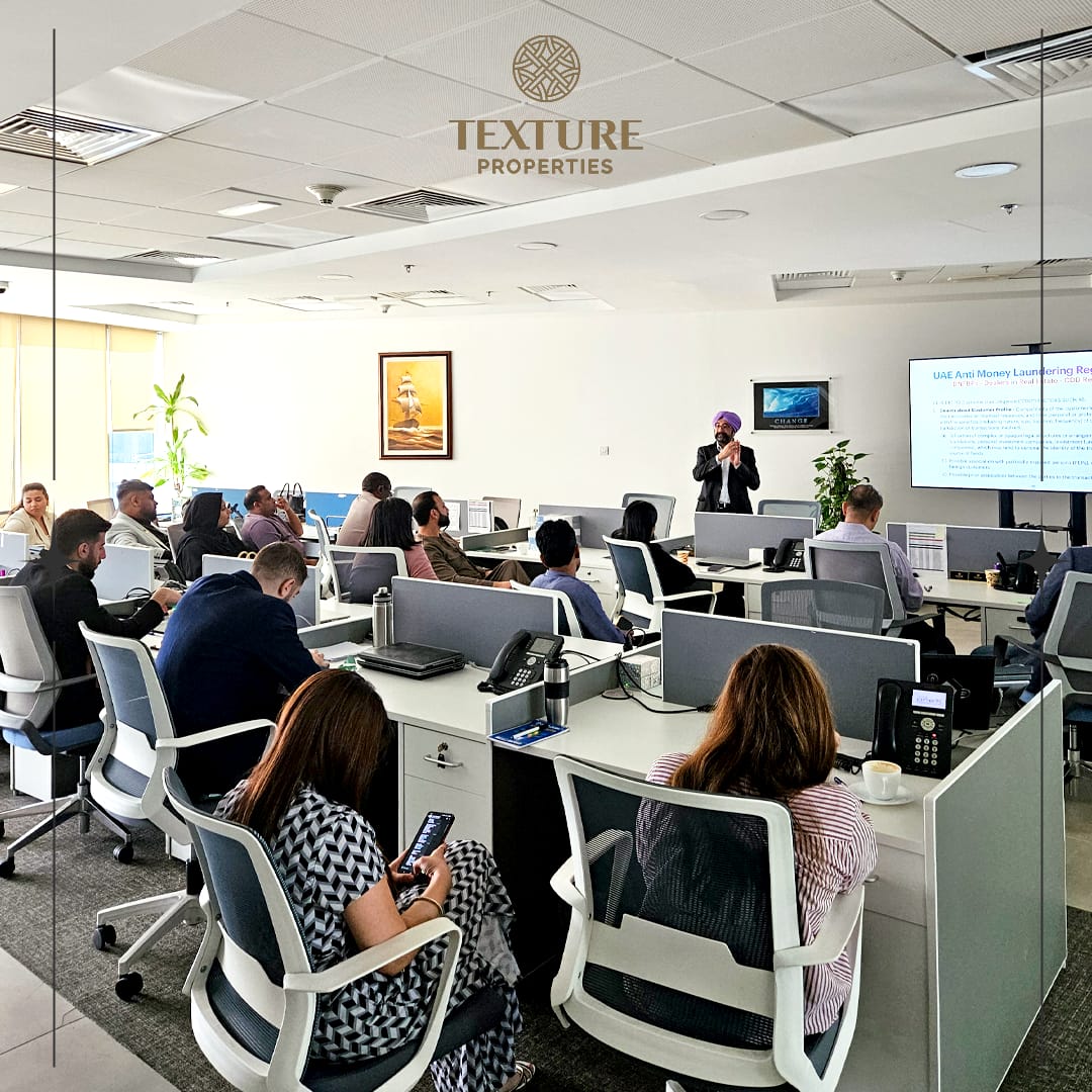 textureuae's tweet image. Staying compliant is key! ✅ Our team at Texture Properties just completed an insightful AML training session to stay ahead of financial regulations. Knowledge is power! #AML #Compliance #RealEstate