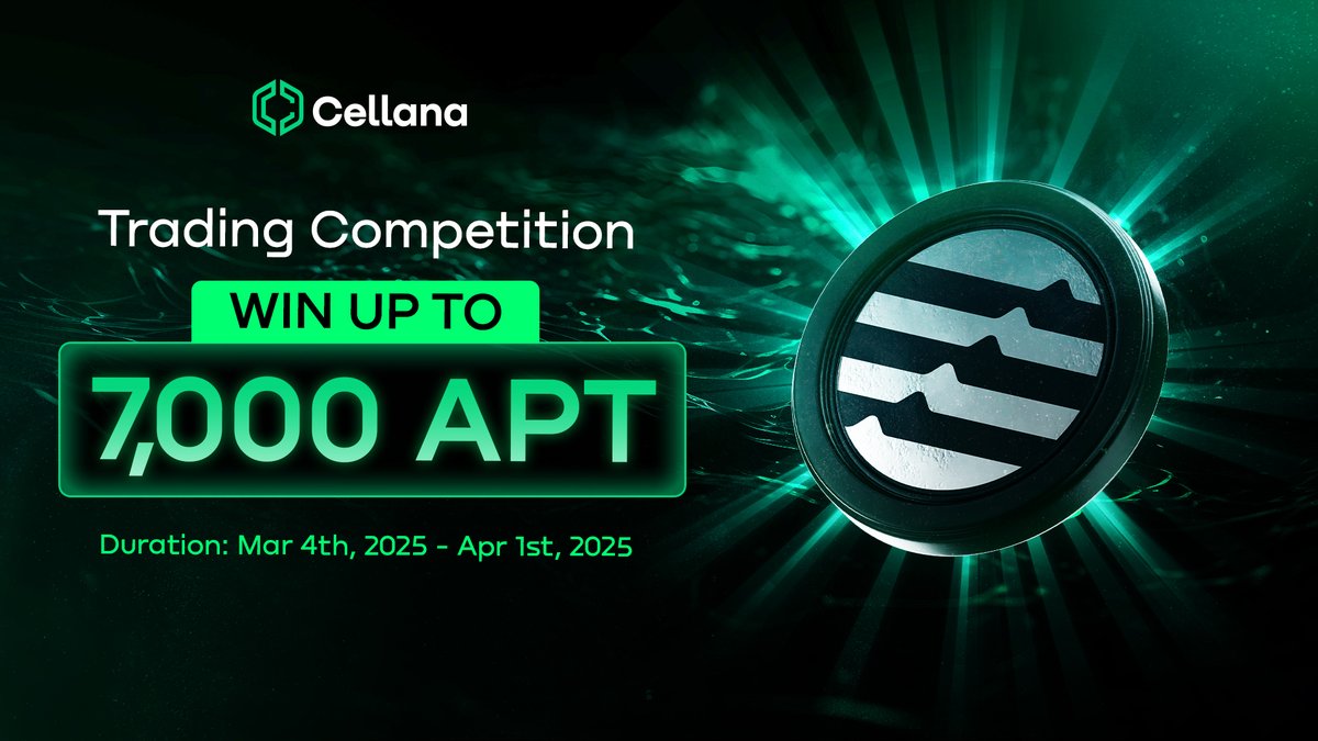 Cellana Finance (@cellanafinance) on Twitter photo ๐ฅ ๐๐๐ฅ๐ฅ๐๐ง๐ ๐๐ซ๐๐๐ข๐ง๐ ๐๐จ๐ฆ๐ฉ๐๐ญ๐ข๐ญ๐ข๐จ๐ง โ ๐,๐๐๐ ๐๐๐ ๐๐ฉ ๐๐จ๐ซ ๐๐ซ๐๐๐ฌ!
Are you ready to put your trading skills to the test? Cellana is launching a lucrative trading competition with a massive 7,000 APT prize pool!
Participate Now ๐ ๐ฅ ๐๐๐ฅ๐ฅ๐๐ง๐ ๐๐ซ๐๐๐ข๐ง๐ ๐๐จ๐ฆ๐ฉ๐๐ญ๐ข๐ญ๐ข๐จ๐ง โ ๐,๐๐๐ ๐๐๐ ๐๐ฉ ๐๐จ๐ซ ๐๐ซ๐๐๐ฌ!
Are you ready to put your trading skills to the test? Cellana is launching a lucrative trading competition with a massive 7,000 APT prize pool!
Participate Now ๐
