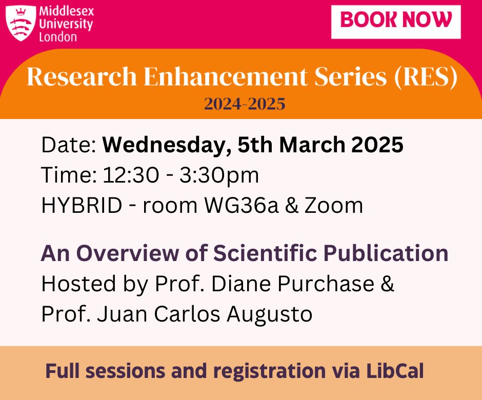 🚨 JOIN US TOMORROW 🚨

Book your place: 'An Overview of Scientific Publication'

HYBRID Session! 😊

An introduction to scientific publication covering reasons to publish, opportunities for publication, the processes associated with publishing.

Book via the PGR LibCal page!