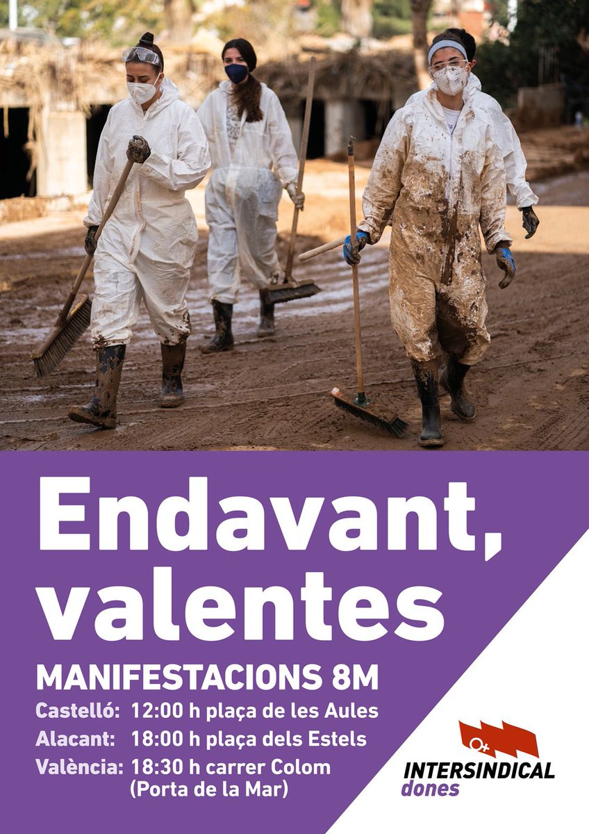 📢 CRIDA A LA MANIFESTACIÓ DEL 8M 💜

El 8 de març sortim als carrers contra la violència, el menyspreu laboral i el qüestionament constant que patim les dones. Per les que ja no hi són, per les que vindran.

📍 17:30h - C/ Colom (antics jutjats)
💜 Porta la teua samarreta💜