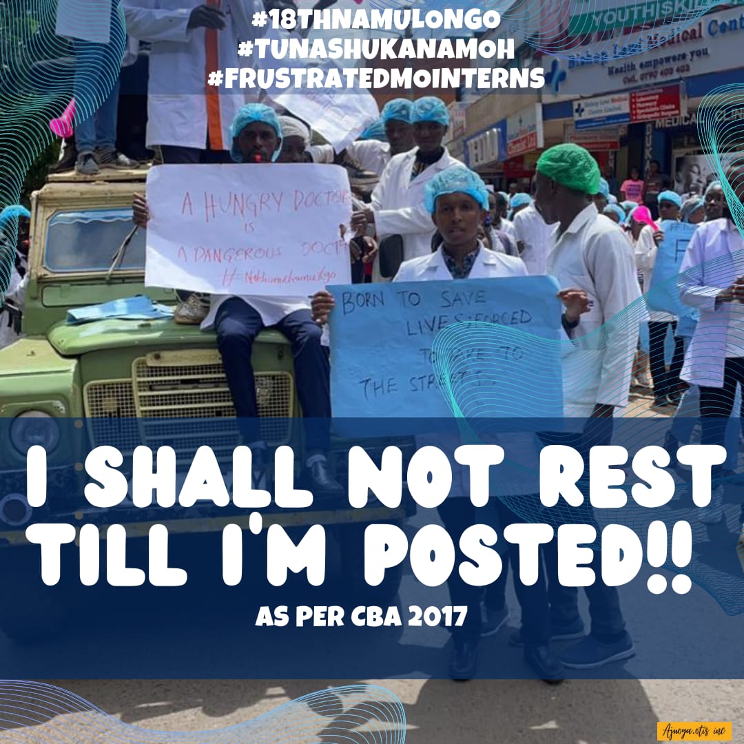 The SRC circular is an anomaly we’ll stop before it's carried to term by <a href="/MOH_Kenya/">Ministry of Health</a> and its cabal. 

It lacks substance and has no right to exist. It CAN'T be mentioned in the same line as CBA 2017. 

#18thNaMulongo
#TunashukaNaMoh
#FrustratedMedicalInterns