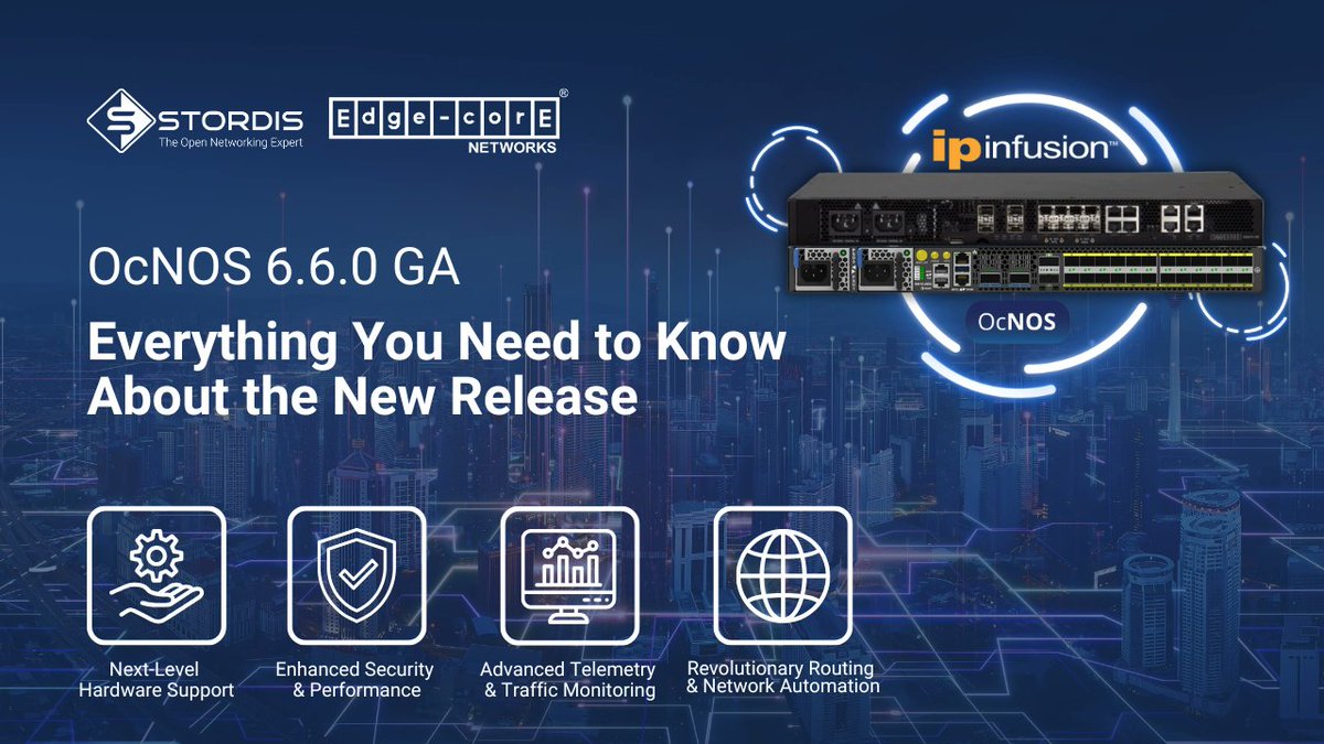 STORDIS – The Open Networking Expert (@stordis_gmbh) on Twitter photo 🔓 #OcNOS 6.6.0 GA – NEW RELEASE!
IP Infusion has officially launched #OcNOS 6.6.0 GA, delivering next-level performance, security, and automation for Data Centers & Service Providers.
📢 Full blog post by <a href="/SebastianStoko2/">Sebastian Stokłosa</a>: stordis.com/ocnos-6-6-0-ga/
<a href="/EdgecoreNetwork/">Edgecore Networks</a> <a href="/UfiSpace/">UfiSpace</a> 🔓 #OcNOS 6.6.0 GA – NEW RELEASE!
IP Infusion has officially launched #OcNOS 6.6.0 GA, delivering next-level performance, security, and automation for Data Centers & Service Providers.
📢 Full blog post by <a href="/SebastianStoko2/">Sebastian Stokłosa</a>: stordis.com/ocnos-6-6-0-ga/
<a href="/EdgecoreNetwork/">Edgecore Networks</a> <a href="/UfiSpace/">UfiSpace</a>