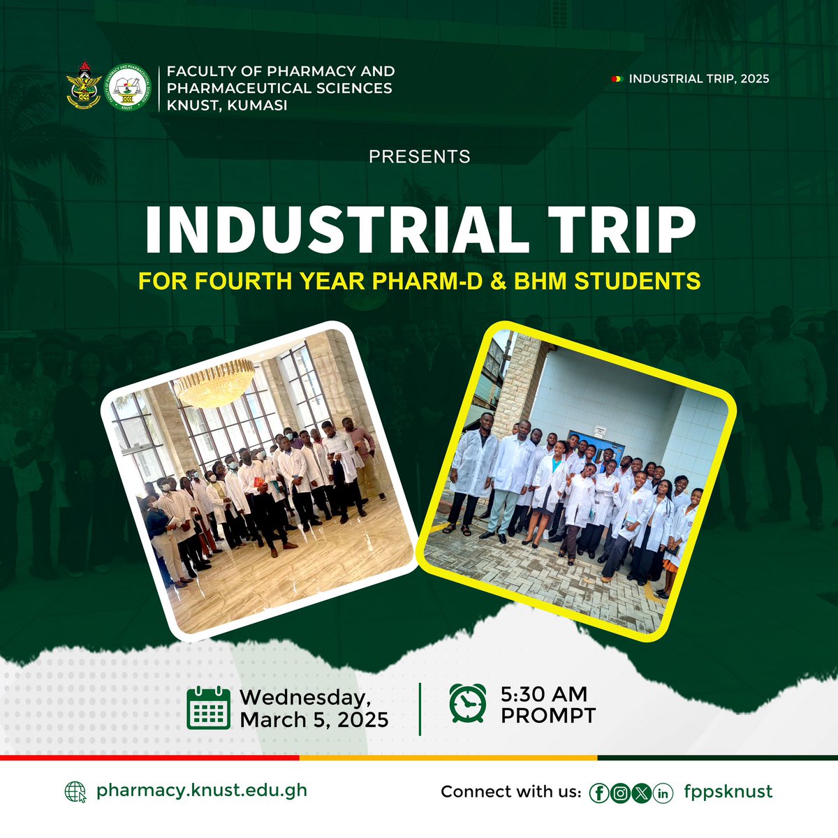 fppsknust's tweet image. 📢 It’s that time of the year again! 🚀🏭 The Annual Industrial Trip is almost here—real-world exposure, expert insights, hands-on learning and seeing how things work behind the scenes. Get ready for an exciting journey! 
#IndustrialTrip2025 #BeyondTheClassroom #FutureReady 🚀